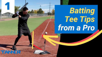 Man using a Tanner Tees in a Baseball Field how to use a batting tee