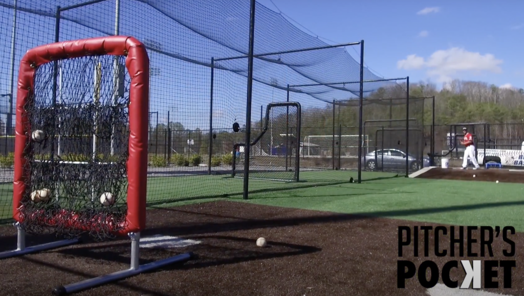 The nine pockets allow for true accountability for the player during a baseball pitching practice workout because you can count up the strikes or misses, giving instant analysis of pitching accuracy.