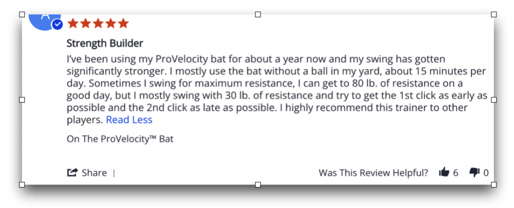 provelocity training bat review