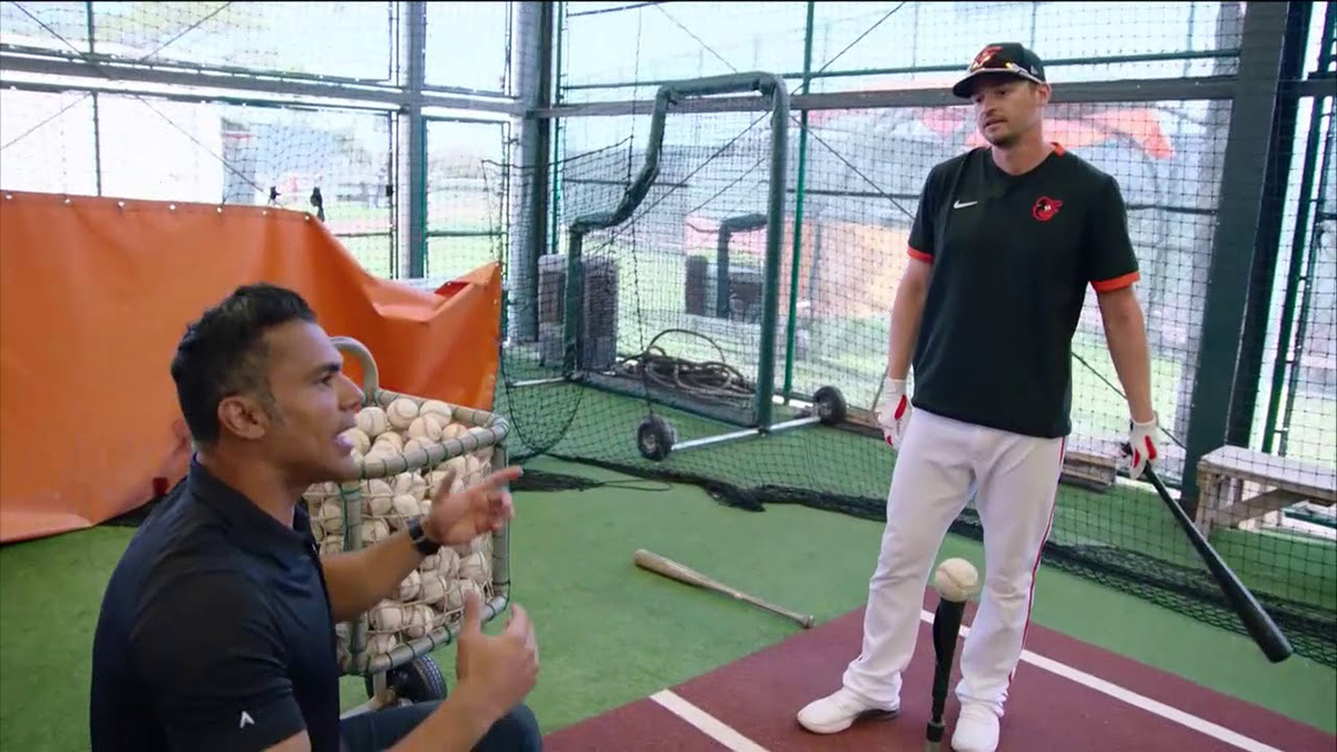 Orioles Trey Mancini sharing a baseball pre-game routine