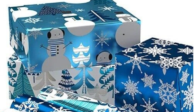gift boxes wrapped in holiday paper